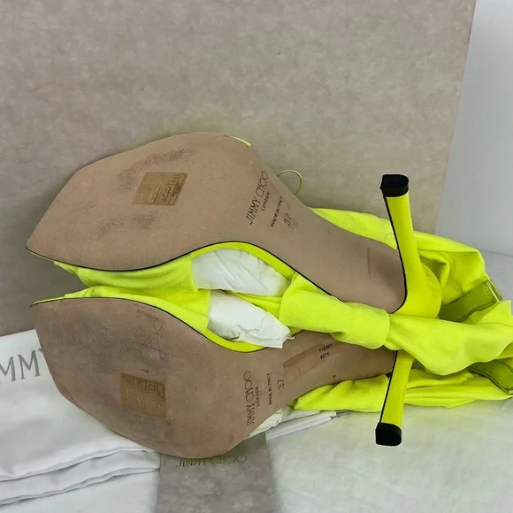 JIMMY CHOO NEOMA 110 NEON APPLE GREEN - 37 - Picture 14 of 14